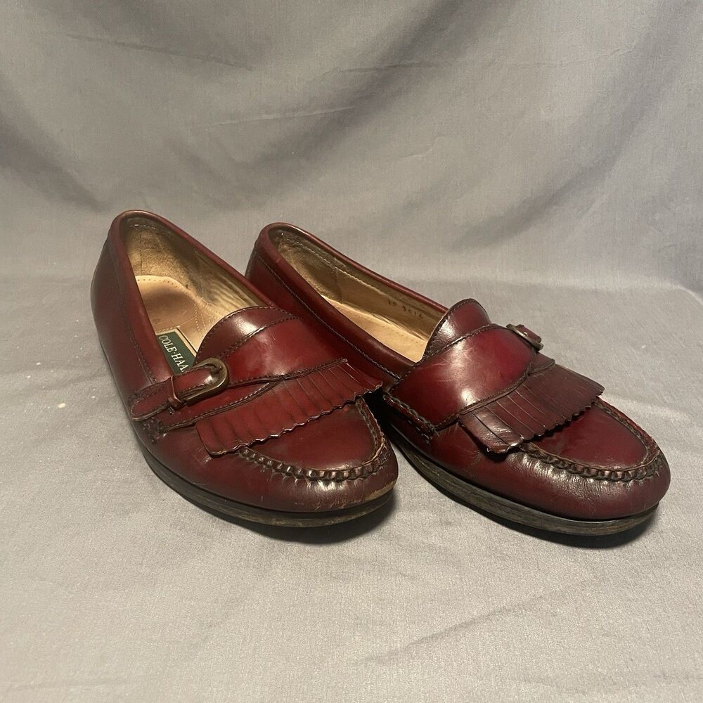 Cole Haan Men's Leather Loafer Pinch Kiltie Monk Strap Buckle Slip On Sz 11
